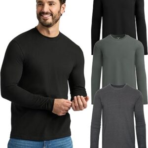 Men’s Waffle Knit Long Sleeve Henley Shirt